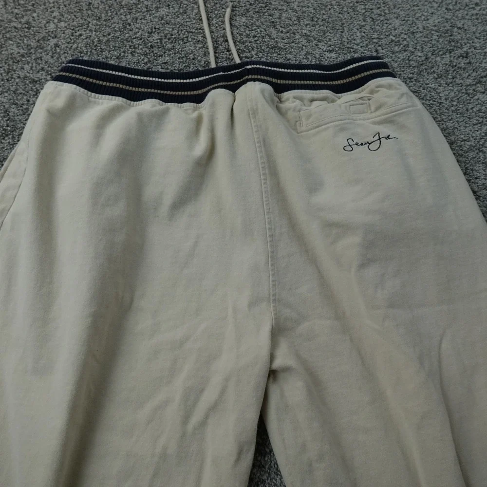 VTG Sean John Pants Mens 2XL‎ Beige Tan Drawstring Jogger Sweatpants Hip Hop Y2K